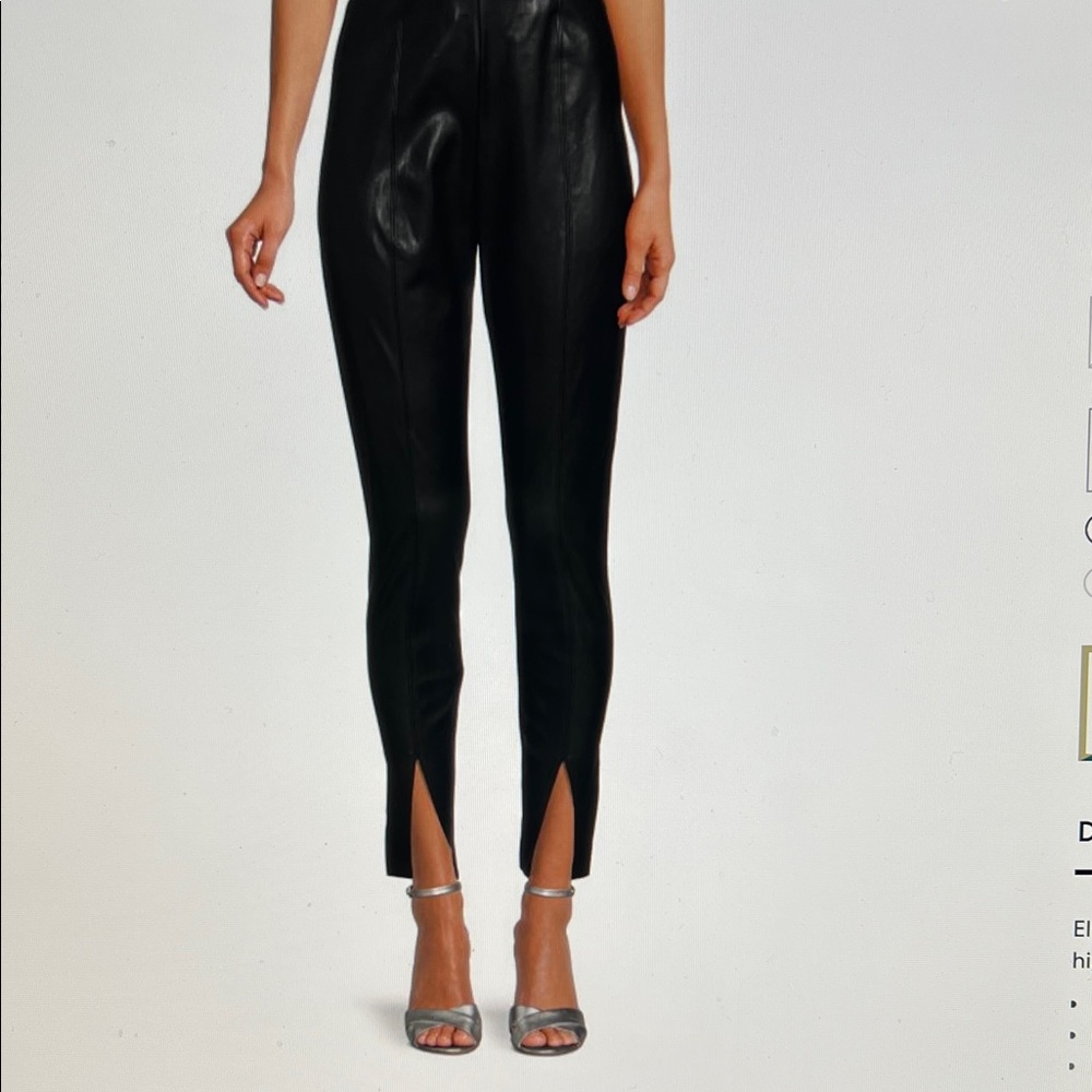 Elie Tahari Black Cropped Faux Leather Pants. NWT